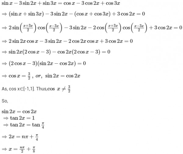 Решить уравнение sin3x cosx cos3x sin x 1