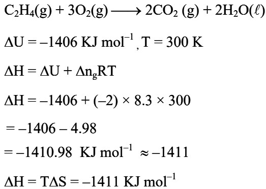 For complete combustion of ethene. C2H4 g 3O2 g 2CO2 g