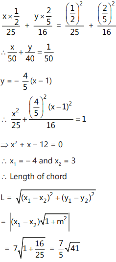 Find The Length Of The Chord Of The Ellipse X 2 25 Y 2 16 1 Whose Middle Point Is 1 2 2 5 Sarthaks Econnect Largest Online Education Community