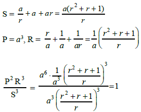 Let S Be The Sum P Be The Product And R Be The Sum Of The Reciprocals Of 3 Terms Of A G P Then P 2 R 3 S 3 Is Equal To