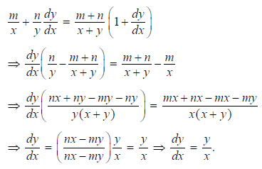 If X M Y N X Y M N Then Dy Dx Is Sarthaks Econnect Largest Online Education Community