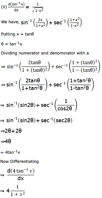 Differentiate The Following W R T X If Y Sin 1 2x 1 X 2 Sec 1 1 X 2 1 X 2 Show That Dy Dx 4 1 X 2 Sarthaks Econnect Largest Online Education Community