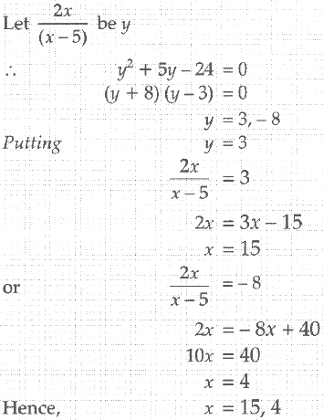 Solve For X 2x X 5 2 5 2x X 5 24 0 X 5 Sarthaks Econnect Largest Online Education Community