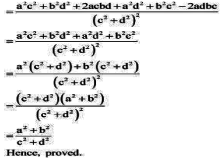 If X Iy A Ib C Id Prove That X 2 Y 2 2 A 2 B 2 C 2 D 2 Sarthaks Econnect Largest Online Education Community