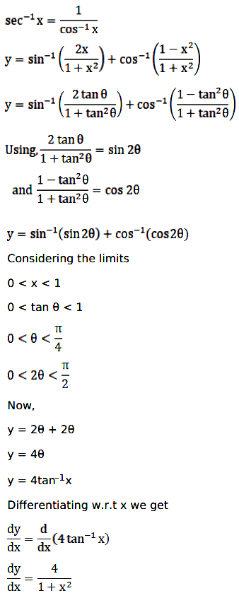 If Y Sin 1 2x 1 X 2 Sec 1 1 X 2 1 X 2 0 X 1 Prove That Dy Dx 4 1 X 2 Sarthaks Econnect Largest Online Education Community