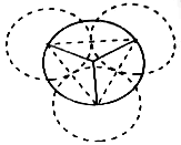 Tetrahedral void formed by covering trigonal void by spheres of the upper layer