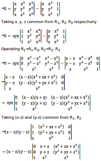 If X Y Z And X X 3 X 4 1 Y Y 3 Y 4 1 Z Z 3 Z 4 1 0 Prove That Xyz Xy Yz Zx X Y Z Sarthaks Econnect Largest Online Education Community