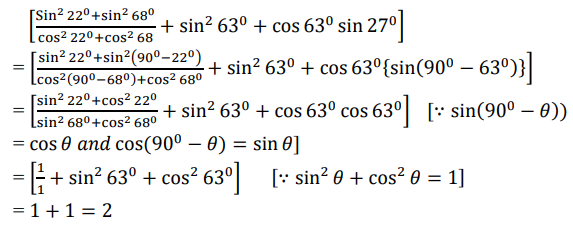 Sin 2 22 Sin 2 68 Cos 2 22 Cos 2 68 Sin 2 63 Cos 63 Sin 27 A 0 B 1 C 2 D 3 Sarthaks Econnect Largest Online Education Community