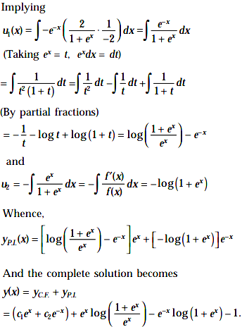 Solve By The Method Of Variation Of Parameter D 2y Dx 2 Y 2 1 E X Sarthaks Econnect Largest Online Education Community