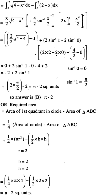 Smaller Area Enclosed By The Circle X 2 Y 2 4 And The Line X Y 2 Is Sarthaks Econnect Largest Online Education Community