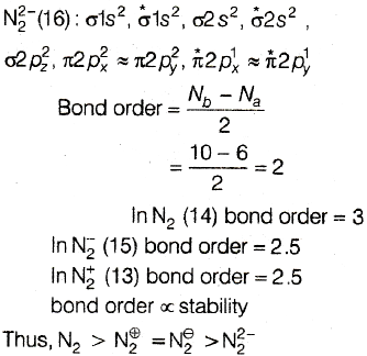 The Correct Order Of Increasing N N Bond Stability Of N2 2 N2 N2 N2 S Is Sarthaks Econnect Largest Online Education Community