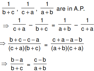 If 1 B C 1 C A 1 A B Are In A P Prove That A 2 B 2 C 2 Are Also In A P Sarthaks Econnect Largest Online Education Community