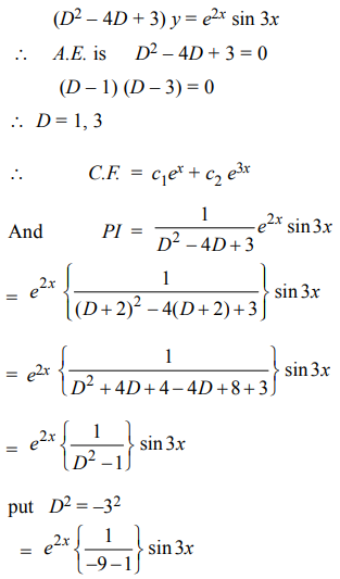 Solve The Differential Equations D 2 4d 3 Y E 2x Sin 3x Sarthaks Econnect Largest Online Education Community