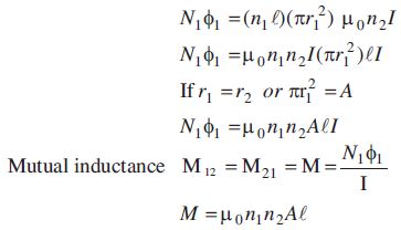 A Define The Term Mutual Inductance Deduce The Expression For The Mutual Inductance Of Two Long Coaxial Solenoids Having Different Radii Sarthaks Econnect Largest Online Education Community