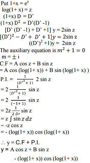 Solve 1 X 2d 2y Dx 2 1 X Dy Dx Y 2sin Log 1 X Sarthaks Econnect Largest Online Education Community