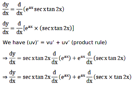 Differentiate The Following Functions With Respect To X E Ax Sec X Tan 2x Sarthaks Econnect Largest Online Education Community