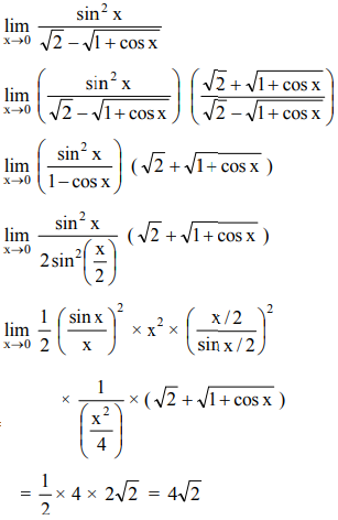 Lim Sin 2 X 2 1 Cos X Equals Sarthaks Econnect Largest Online Education Community