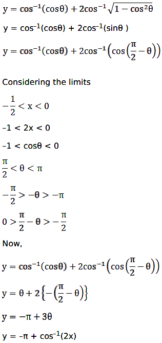 If Y Cos 1 2x 2 Cos 1 1 4x 2 X 0 Find Dy Dx Sarthaks Econnect Largest Online Education Community