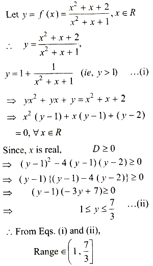 Range Of The Function F X X 2 X 2 X 2 X 1 X R Is Sarthaks Econnect Largest Online Education Community