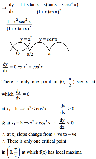 The Function F X X 1 X Tan X 0 P 2 Has A One Point Of Minimum Sarthaks Econnect Largest Online Education Community