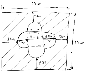 Let assume that radius of semicircle drawn = r cm