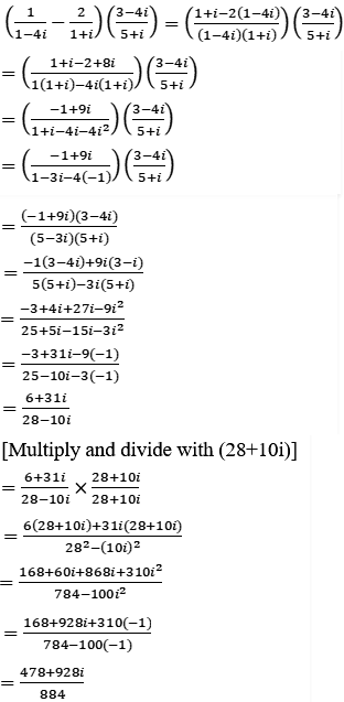 Express The Following Complex Numbers In The Standard Form A Ib I 1 1 4i 2 1 I 3 4i 5 I Ii 5 2i 1 2i Sarthaks Econnect Largest Online Education Community