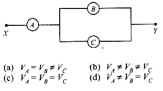 A B And C Are Voltmeters Of Resistance R 1 5 R And 3r Respectively As Shown In The Figure When Some Sarthaks Econnect Largest Online Education Community