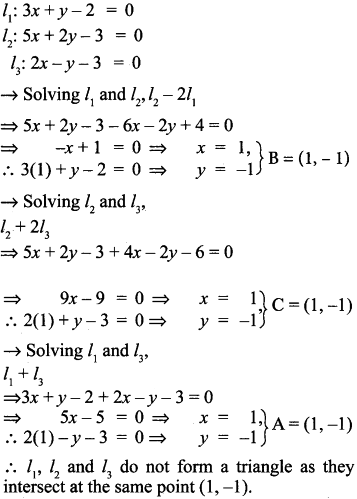 Find The Area Of A Triangle Formed By The Lines 3x Y 2 0 5x 2y 3 0 And 2x Y 3 0 Sarthaks Econnect Largest Online Education Community