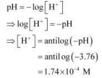 The Ph Of A Sample Of Vinegar Is 3 76 Calculate The Concentration Of Hydrogen Ion In It Sarthaks Econnect Largest Online Education Community