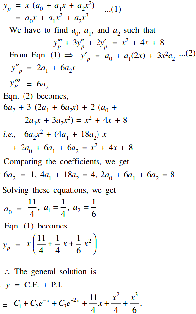 Solve By The Method Of Undetermined Coefficients D 3 3d 2 2d Y X 2 4x 8 Sarthaks Econnect Largest Online Education Community