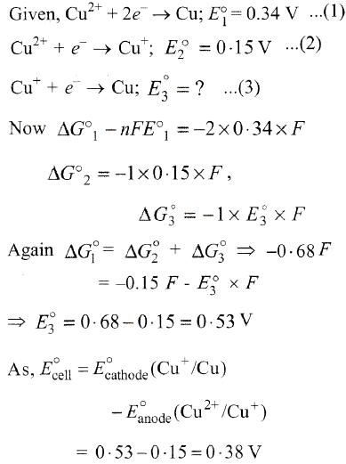 For The Disproportionation Of Copper 2cu Cu 2 Cu E Is Given E For Cu 2 Cu Is 0 34 V Sarthaks Econnect Largest Online Education Community