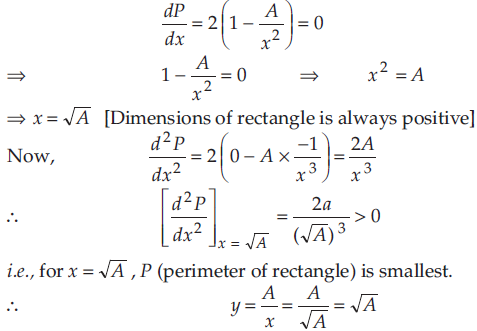 Show That Of All The Rectangles Of Given Area The Square Has The Smallest Perimeter Sarthaks Econnect Largest Online Education Munity