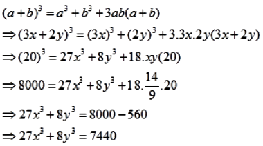 Find The Value Of 27x 3 8y 3 If I 3x 2y 14 And Xy 8 Ii 3x 2y 20 And Xy 14 9 Sarthaks Econnect Largest Online Education Munity