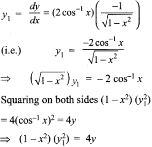 If Y Cos 1 X 2 Prove That 1 X 2 D 2y Dx 2 X Dy Dx 2 0 Hence Find Y2 When X 0 Sarthaks Econnect Largest Online Education Community