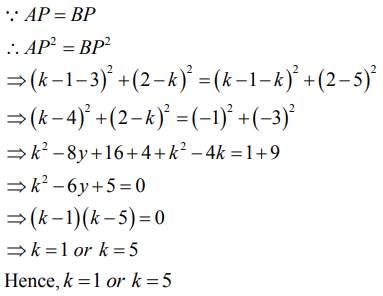 If The Point P K 1 2 Is Equidistant From The Points A 3 K And B K 5 Find The Value Of K Sarthaks Econnect Largest Online Education Community