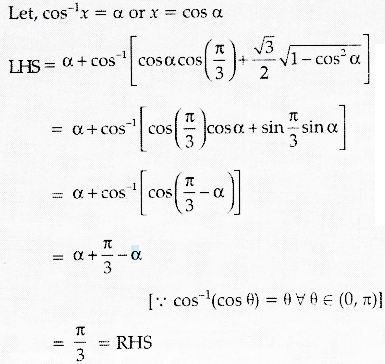 Prove That Cos 1 X Cos 1 X 2 3 3x 2 2 P 3 Sarthaks Econnect Largest Online Education Community