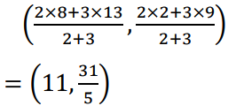 Coordinates of required point are