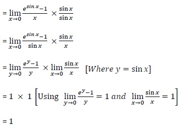 Evaluate The Following Limits If Exist Lim X 0 E Sinx 1 X Sarthaks Econnect Largest Online Education Community