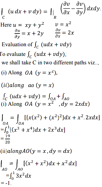 Verify Green S Theorem In The Xy Plane For C Xy Y 2 Dx X 2dy Sarthaks Econnect Largest Online Education Community