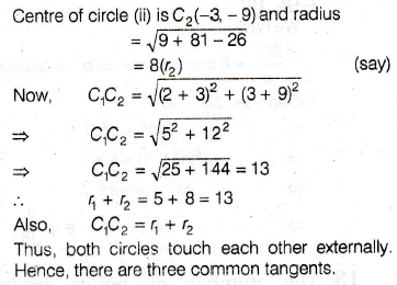 The Number Of Common Tangents To The Circles X 2 Y 2 4x 6y 12 0 Sarthaks Econnect Largest Online Education Community