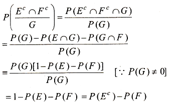 Let Ec Denotes The Complement Of An Event E Let E F G Be Pairwise Independent Events With P G 0 Sarthaks Econnect Largest Online Education Community