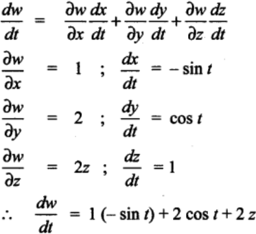 If W X 2y Z 2 And X Cos T Y Sin T Z T Find Dw Dt Sarthaks Econnect Largest Online Education Community