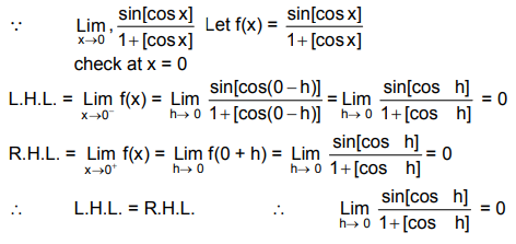 Limx 0 Sin Cos X 1 Cos X Denotes The Greatest Integer Function Is Equal To Sarthaks Econnect Largest Online Education Community