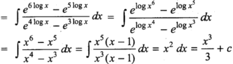 Integral e^5log x - e^4log x / e^3log x - e^2logx