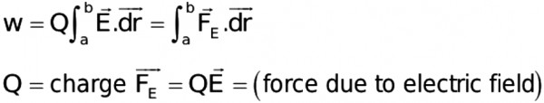 Electrical work is the work done on a charged particle by on electric field