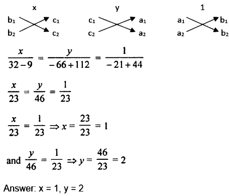 Solve The System Of Equations By Using The Method Of Cross Multiplication 7x 2y 3 22x 3y 16 Sarthaks Econnect Largest Online Education Community