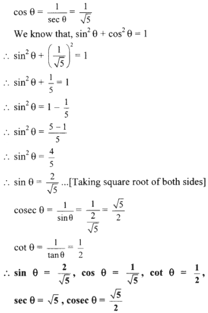 If Tan 8 2 Find The Values Of Other Trigonometric Ratios Sarthaks Econnect Largest Online Education Community