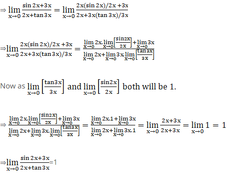 Evaluate Lim X 0 Sin 2x 3x 2x Tan 3x Sarthaks Econnect Largest Online Education Community