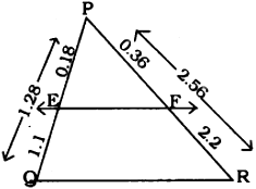 E and F are points on the sides PQ and PR respectively of a △PQR