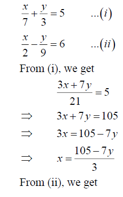 Solve The Following Systems Of Equations X 7 Y 3 5 X 2 Y 9 6 Sarthaks Econnect Largest Online Education Community